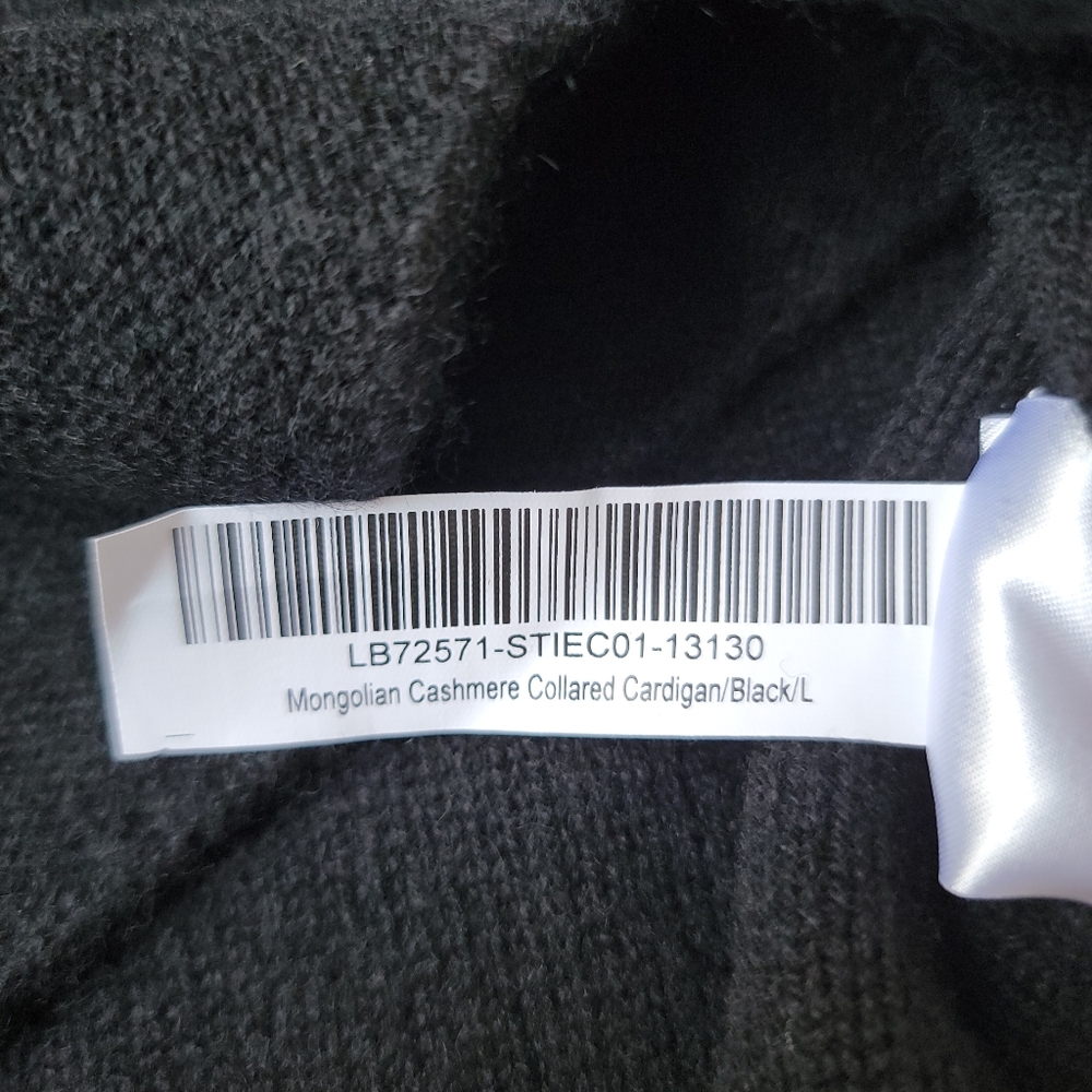 NWT Quince 100% Cashmere Collared Cardigan, Heather Black, L - Picture 5 of 10